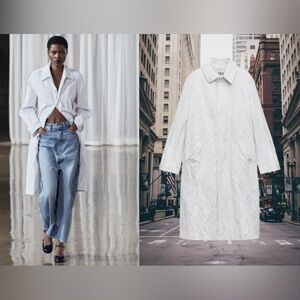 Zara Wrinkled Trench Coat ZW Collection Jackets